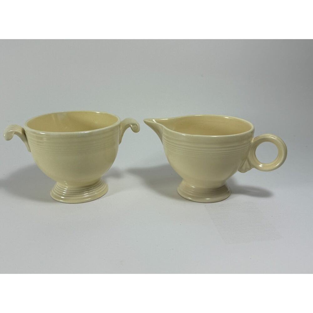 FIESTA® Fiestaware Antique Ring Handle Creamer And Open Sugar Ivory